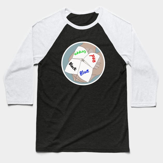 Chatterbox Cootie Catcher, paper fortune teller game Baseball T-Shirt by DiegoCarvalho